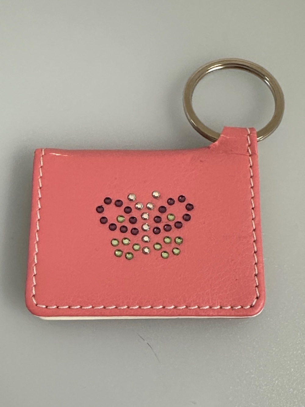 Swarovski Pink Leather magnetic Key & Card Holder with Crystal Accent